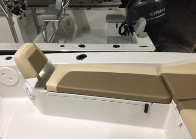 back rest and forward seating on a boat