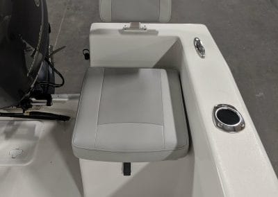 seat and cup holder on a boat